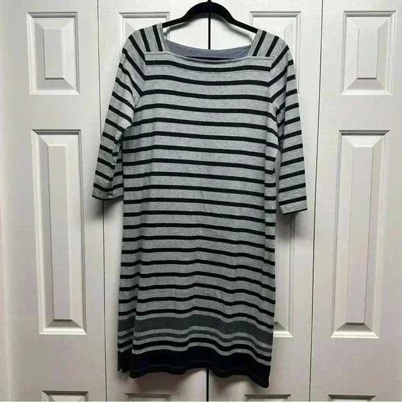 L.L. Bean Dresses & Skirts - L.L. Bean‎ Heritage Mariner Knit Striped Dress 3/4 Sleeve Size Medium